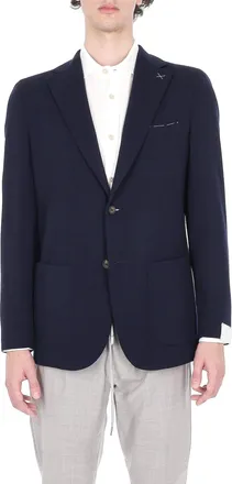 Eleventy Blue Australis Super 150s Wool Blazer