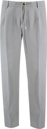 Eleventy Straight Broeken - Heren - Straight fit broeken - Grijs - W33 - Leer - Broeken