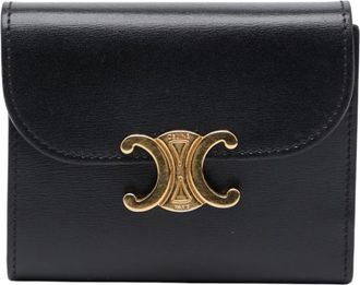 Celine Black Leather Wallet (Tri-Fold) (Pre-Owned)