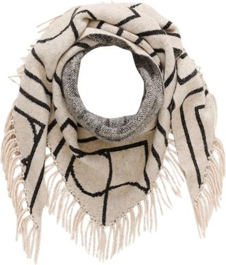 Soaked In Luxury Slhedaya Driehoekssjaal - Dames - Accessoires - Beige - Maat: ONE Size Wol