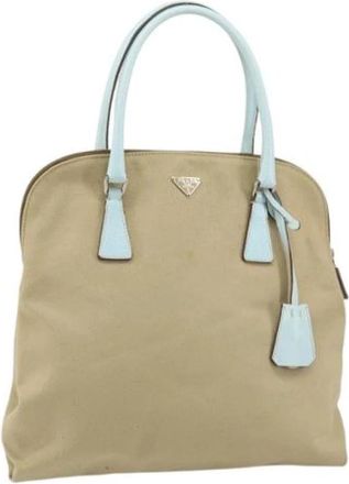 Prada Pre-owned Canvas Handtas - Dames - Vintage Handtas - Beige - ONE Size - Vintage