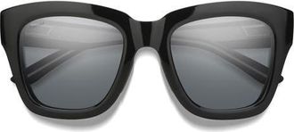 Smith Sway 52mm ChromaPop Polarized Square Sunglasses in Black /Polarized Gray at Nordstrom