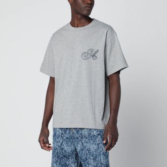 Awake NY Grey Cotton T Shirt With Logo
