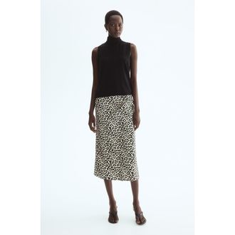 H&M Midi Skirt in Cream/leopard Print at Nordstrom, Size Xx-Small