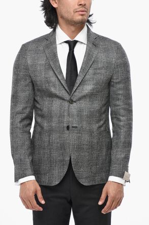 Corneliani Blazer Sfoderato GATE in Misto Lana District Check Corneliani