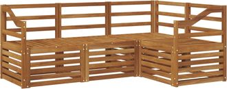 vidaXL Conjunto De Sof&aacute;s De Exterior 4 Uds. Natural Poli&eacute;ster Vidaxl
