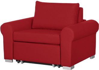 Mørteens home24 mooved Schlafsessel Latina IV Rot Webstoff mit Schlaffunktion/Bettkasten 125x90x90 cm (BxHxT)