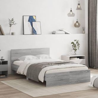 Berkfield Home Bed Frame without Mattress Grey Sonoma 120x190 cm Small Double