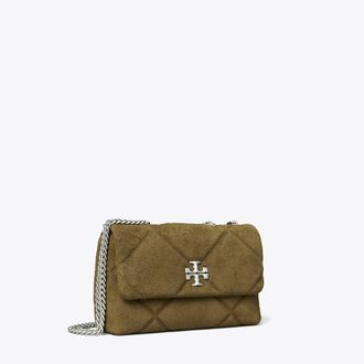 Tory Burch Womens Kira Diamond Quilt Suede Shoulder Bag, One Size