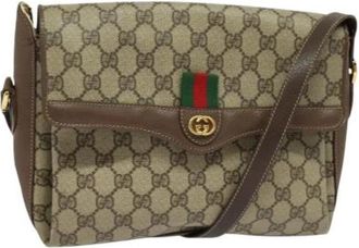 Gucci Pre-owned Leather gucci-bags - Dames - Vintage Schoudertas - Beige - ONE Size - Leer - Vintage