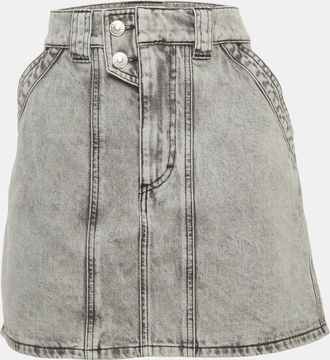 Isabel Marant Etoile Grey Washed Denim Mini Skirt