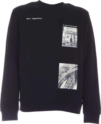 Karl Lagerfeld Polaroid Sweatshirt - Heren - Sweatshirts - Zwart - 2XL - Katoen - Hoodies & sweatvesten