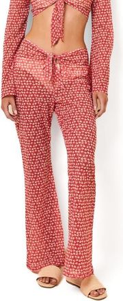 Solid & Striped Dolly Tie Front Sheer Cover-Up Pants in Shell Print at Nordstrom, Size X-Small