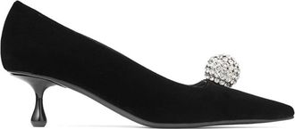 Jimmy Choo London Zwarte Kristallen Pumps - Dames - Pumps - Zwart - 36 EU - Leer - Schoenen