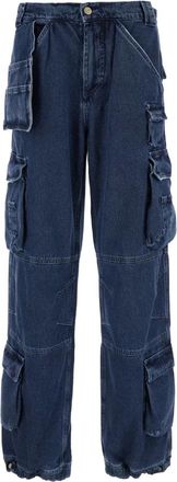 Cultura Cultura, Jeans, Heren, Blauw, S, Katoen, Cargo Broek Met Logopatch