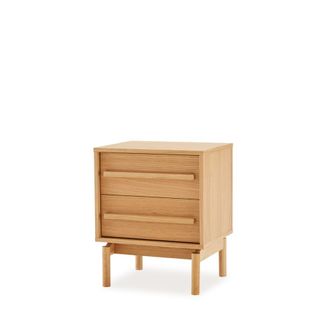 Koketto Home Mesita de noche de 45 cm con 2 cajones de madera y estilo n&oacute;rdico