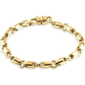 Pompeii3 Mens Rounded Seed 14k Gold (42gram) or Platinum (68gram) 7mm Link Bracelet 8.5