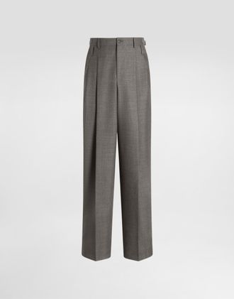 Dolce & Gabbana Virgin Wool Trousers - Man Pants And Shorts Beige 44