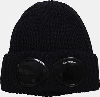 C.P. Company Mens Extrafine Merino Wool Goggle Beanie - Navy - Size: ONE size