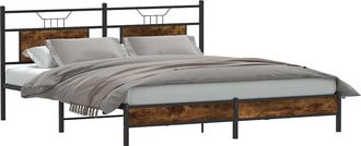 vidaXL Giroletto Senza Materasso Rovere Fumo 183x203 Cm In Truciolato - Vidaxl