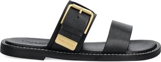 Marc O'Polo buckled leather slides - women - Leather/Polyurethane/Fabric - 37 - Black