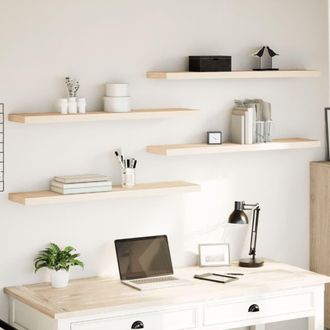 Berkfield Home Floating Shelves 4 pcs 110x23.5x4 cm Engineered Wood in Brown