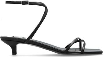 Toteme Leren Sandalen met Gekruiste Banden - Dames - Sandalen met hakken - Zwart - 40 EU - Leer - Schoenen