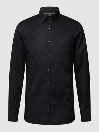 Olymp No. 6 Super Slim Fit Business-Hemd mit Kentkragen in Black, Größe 36