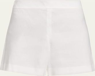 Alice & Olivia Hera Linen-Blend Flare Shorts