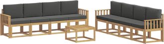 vidaXL Conjunto De Sof&aacute;s De Exterior 9 Uds. Blanco Y Antracita Vidaxl