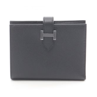 Herm&egrave;s Black Leather Wallet (Bi-Fold) (Pre-Owned)
