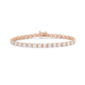 Diana M. Jewels 14kt rose gold 1cts round lab grown diamond 3-prong tennis bracelet