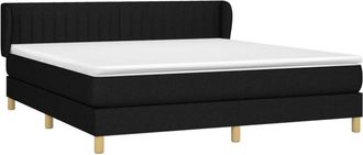 vidaXL Cama Box Spring Con Colch&oacute;n Tela Negro 160x200 Cm Vidaxl