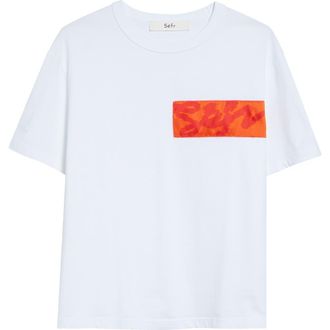 S&eacute;fr Label Cotton T-Shirt in Contrast White at Nordstrom, Size X-Large