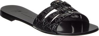 Giuseppe Zanotti Anuvorock Croc-Embossed Leather Sandal