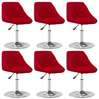vidaXL vidaXL Sedie da Pranzo Girevoli 6 pz Rosso Vino in Velluto