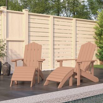 vidaXL Jardim Adirondack Sillas Con Pies Admite 2 Pcs Pead Brown