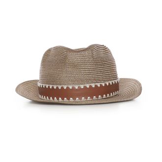Eleventy Hats, male, Beige, Size: ONE SIZE Interwoven Sun Hat