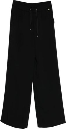 Herno Fluid Wide Broeken - Dames - Wijde Broeken - Zwart - XL - Polyester - Broeken