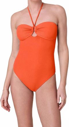 Andie Swim Zoe Eco Ribbed One Piece In Vermillion