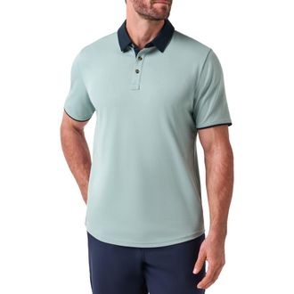 Travis Mathew All Day Social Club Contrast Collar Cotton Blend Polo Shirt in Arona at Nordstrom, Size Xx-Large