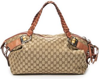 Gucci Pre-owned Womens Large Bamboo Bar Boston Shoulder Bag - Pink - One Size