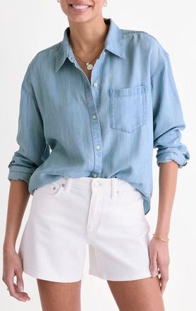 Vineyard Vines Birdie Chambray Button-Up Shirt in Light Acid Wash at Nordstrom, Size X-Small