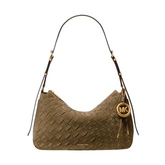 Michael Kors Borsa a spalla Nolita media in camoscio intrecciato - - Bags - Donna - Verde - ONE SIZE