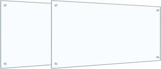 vidaXL Salpicadero De Cocina 2 Pcs Transparente 100 X 50 Cm Vidaxl