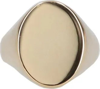 Maison Margiela Gold-Plated Oval Ring with Engraved Logo