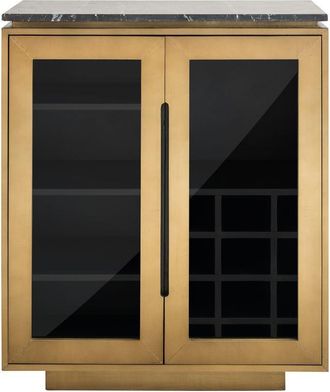 Richmond Interiors Design Sideboard & Barschrank Finsbury mit schwarzer Marmorplatte