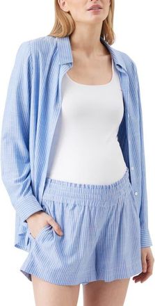 Ripe Abby Stripe Shirt in Blue /White at Nordstrom, Size X-Small Au