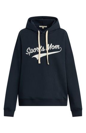 Favorite Daughter The Sports Mom Cotton Blend Fleece Hoodie in Navy/White at Nordstrom, Size X-Small