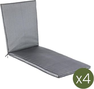 EDÈN JARDÍ Pack de 4 cojines textilene para tumbonas de jardín reclinables negro
